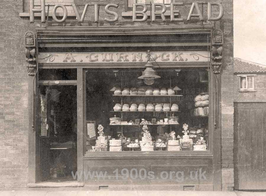 Bakery/bakers shop front about 1910 UK