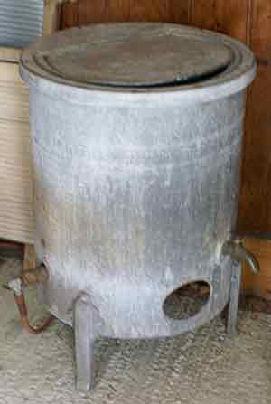 portable, gas-fired copper water heater/boiler
