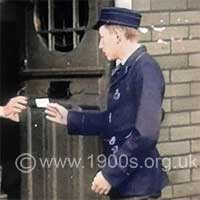 Telegraph boy delivering a telegram