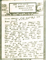 thumbnail: World War Two letter home to England from a soldier serving in the Middle East, Augustr 1942.