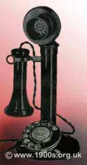 Candlestick phone with a dial