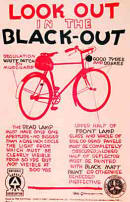 WW2 blackout regulations for bicycles poster