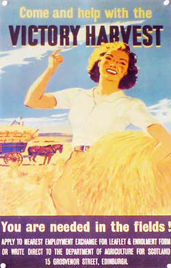 World War Two poster of land girls