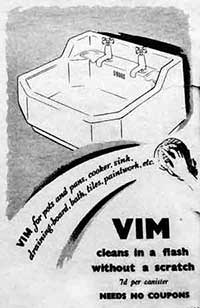 Advert for Vim scouring powder 1943