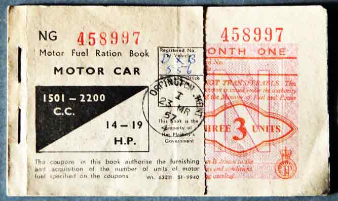  Cover of UK 1957 petrol token booklet