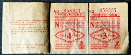 1957 UK petrol coupons, thumbnail
