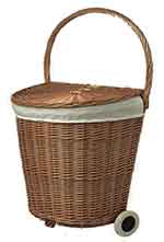 cane shopping basket on wheels