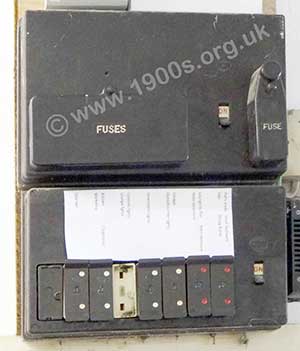 A fuse box, mid 20th century UK
