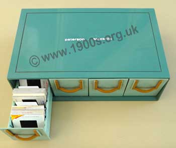 Slide box with drawers for storing old colour slides