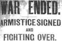placard announcing end of WW1