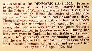 Cigarette card information on Queen Alexandra