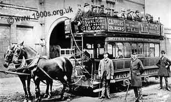 horse-drawn bus, early 20th century