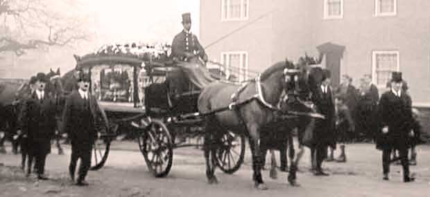 Victorian or Edwardian funeral procession with mourners 1 of 2