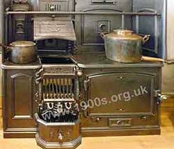 cast iron range, i.e. Victorian kitchen range also known as a kitchener