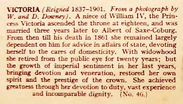 Cigarette card information on Queen Victoria