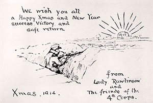Inspirational WW1 Christmas card for the troops in World War One