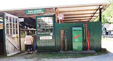 Old rural petrol station and car mechanic's workshop