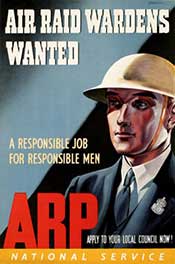 World War Two ARP poster advertising for wardens
