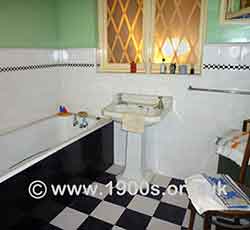 A typical bathroom in a British 1940s suburban house