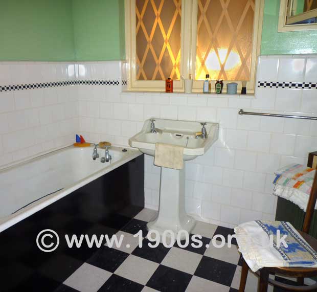 A typical bathroom in a British 1940s suburban house