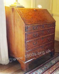Closed bureau - showing the writing surface and storage compartments