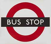 London bus stop sign