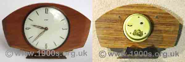 glass fronted beside clock, 1940s
