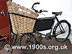 1940s bicycle modified with large basket for deliveries
