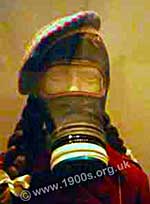 Adult gas mask on a model
