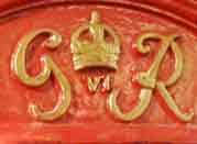 Detail of a George VI post box indicating a date of between 1936 and 1952