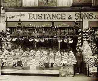 North London greengrocers shop, probably late 1940s or possibly early 1950s