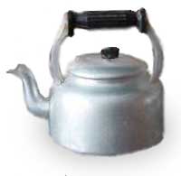 Aluminium kettle, common in the mid 1900s