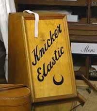 Display in shop showing that it sold knicker elastic