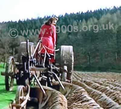 WW2 land girl ploughing