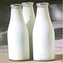 glass milk bottles