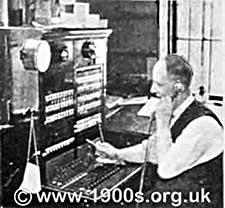 A telephone operator in a small rural exchange in the late 1930s