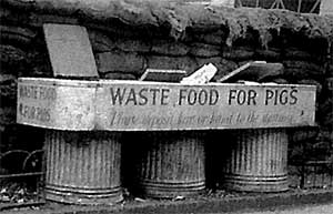 WW2 street bins for food waste for pigs.