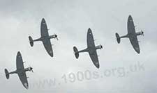 Planes flying overhead during WW2 - as they appeared to a child in Edgware, looking upwards.