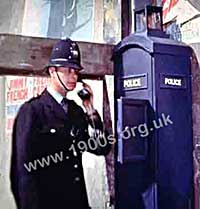 One of several types of police phone box,
common on the streets of the UK in the 1940s and 1950s