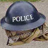 ww2 police helmet worn against falling debris