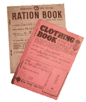 UK ration book and clothing book from World War Two