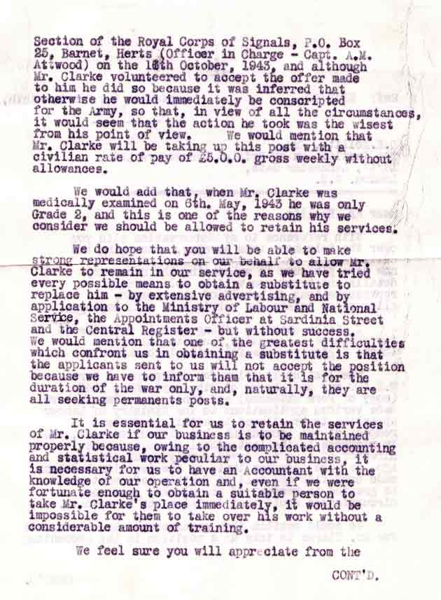 Detailed claim for exemption military service in World War Two, 2 of 3