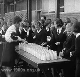 School milk being served