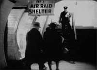 Sign to air-raid shelter in the London Underground in World War Two