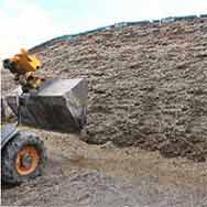 Silage clamp being opened