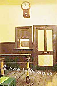 Typical 1940s and 1950s British railway ticket office