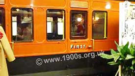 British first class train coach (then known as a train carriage), 1940s or 1950s