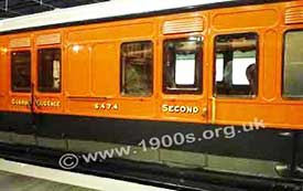 British second class train coach (then known as a train carriage), 1940s or 1950s