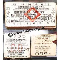 old train tickets 1940s and 50s UK