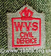 Sew-on badge of the British WW2 Women's Voluntary Service (WVS)